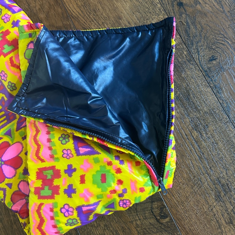 RARE! 1960S-70S NEON PSYCHEDELIC PRINT NYLON DOWN SKI pants - Picture 4 of 5